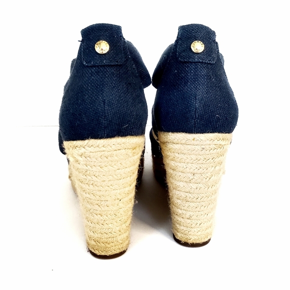 Michael Kors Denim Zipper-Up 4" Platform Wedge Shoe, Excellent Condition - Picture 6 of 10